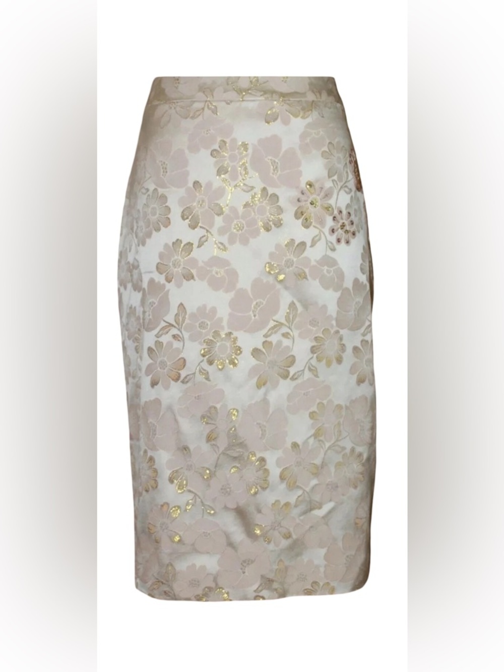 Banana Republic elegant brocade pencil skirt  metallic floral pattern. Size 8🌸✨